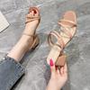 Fashion 2025 Summer Women's Sandals Casual Female Slippers Fashion Sexy Female Shoes Square Heel Open Toe Ankle Strap Sandals Sandalias