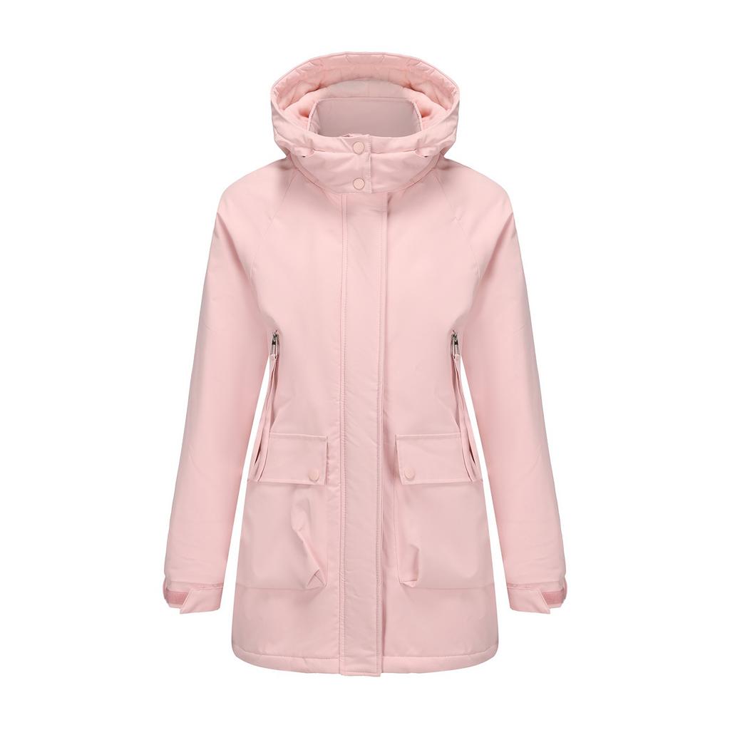 Hooded fashion trend women's thickened warm mountaineering windproof waterproof fluffy lightweight comfortable long-sleeved cotton down jacket
