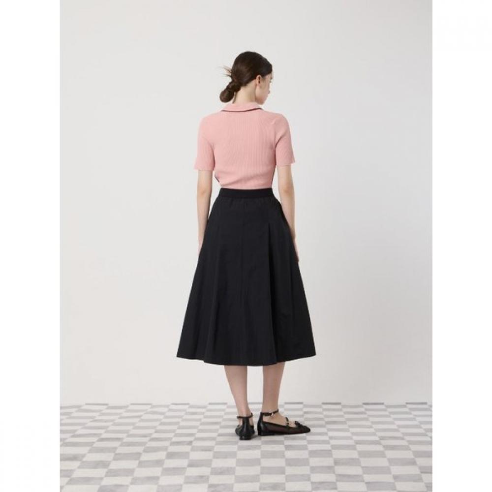 Cc Collect Slim Ribbed Collar Pullover C252ksk034