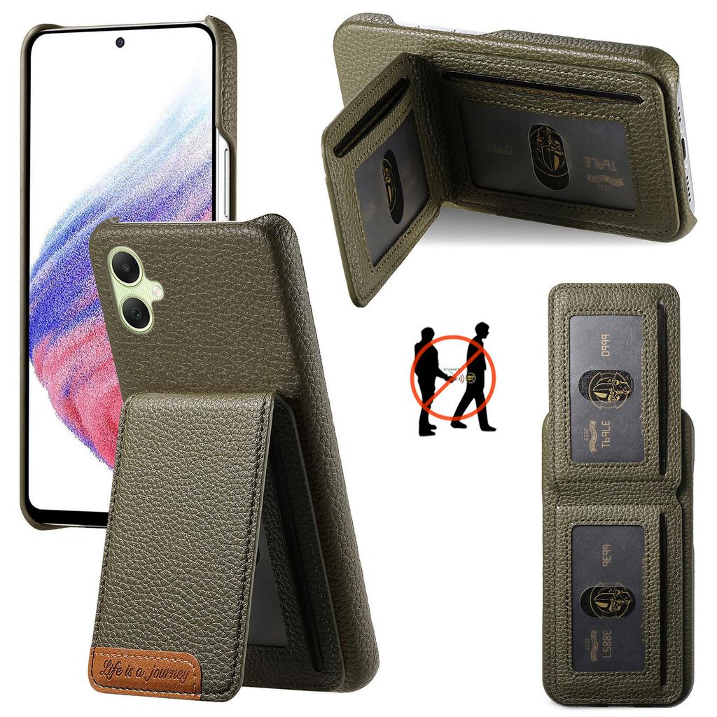 For Samsung Galaxy A06 4G/5G Case RFID Blocking Card Holder Litchi Texture Leather Back Cover