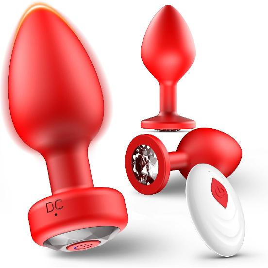 Anal Plug Sex Toys Vibrator–Silicone Butt Plugs Training Kit with Remote Control, 10 Vibration Modes, Prostate Massager for Adults
