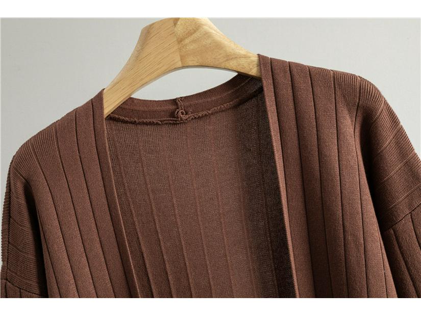 2026 Spring/Fall Elegant Knit Three-Piece Set: Long Cardigan Coat, Single-Breasted Vest, Wide-Leg Pants
