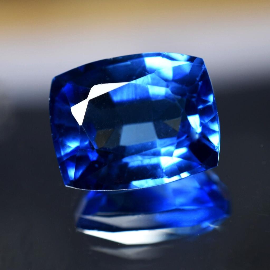 Natural Blue Sapphire Loose Gemstone Ceylon Cushion 10.65 Ct September Birthstone for Jewelry Making