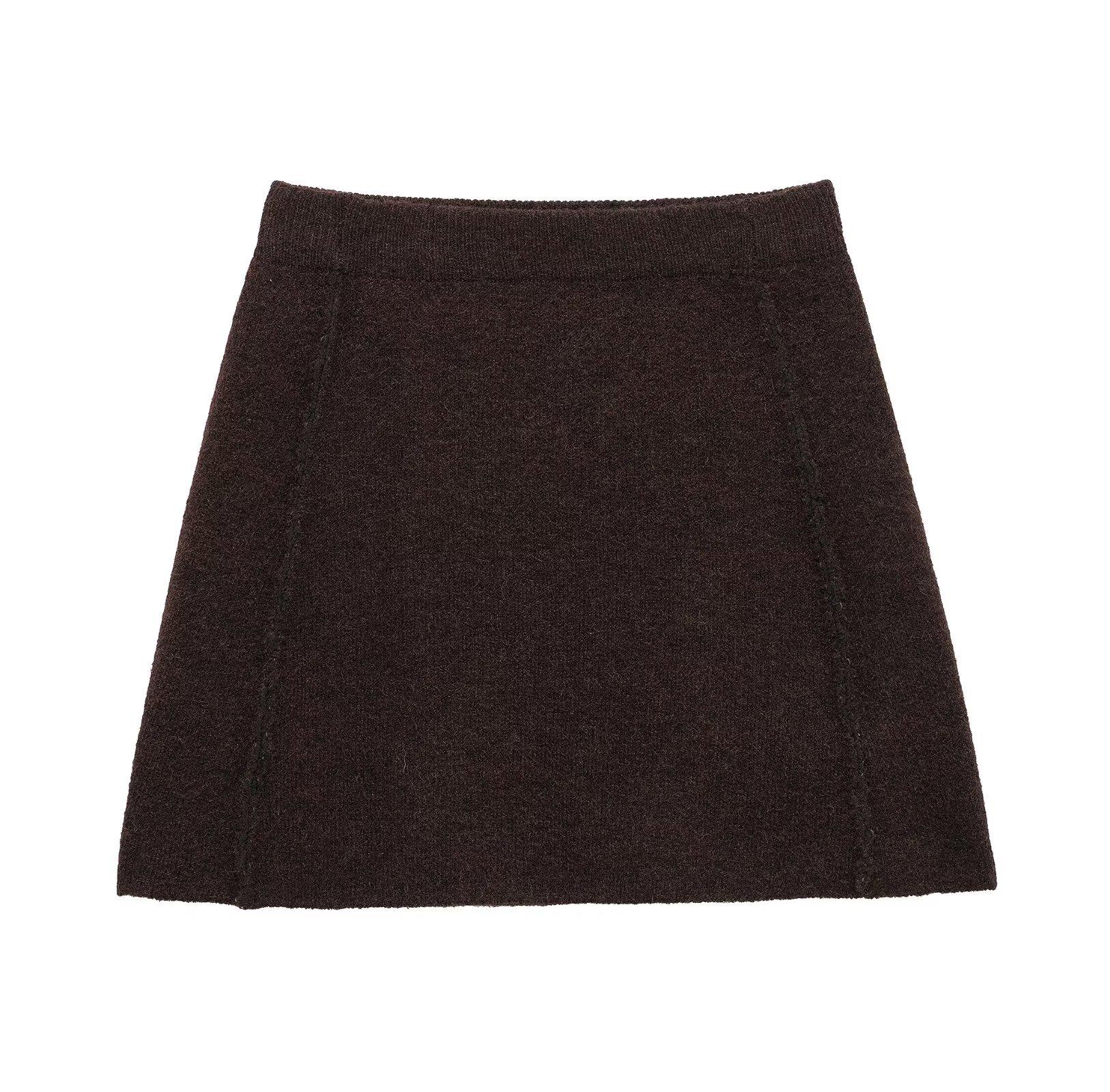 

Весна 2025 Европейский и американский женский вязаный кардиган и юбка, комплект с пуговичным декором S