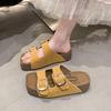 New Birken Leather Cork Slippers For Women And Men Fashion Summer Ladies All-Match Sandals Shoes soft-Soled Casusal Sandals
