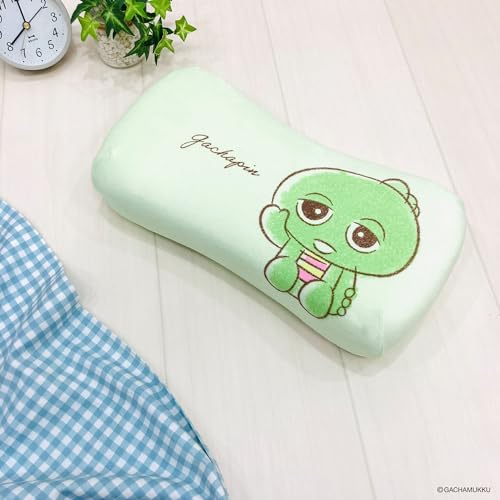 MORIPiLO Memory Foam Cushion Lumbar Pillow - Gachapin & Mukku (Gachapin Mini Relax Pillow) - Soft and Gentle On Skin - Plush Toy - Nap Pillow - Green