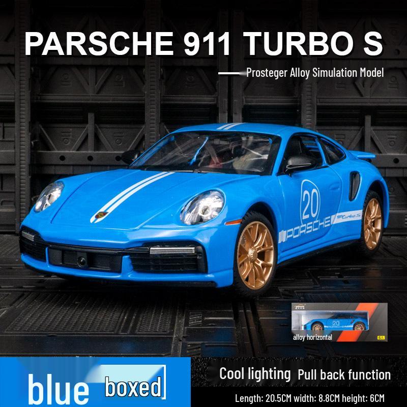 

Jianyuan 2404A Модель суперкара Porsche 911 Turbo S из сплава с инерционным механизмом, звуковыми и световыми эффектами.