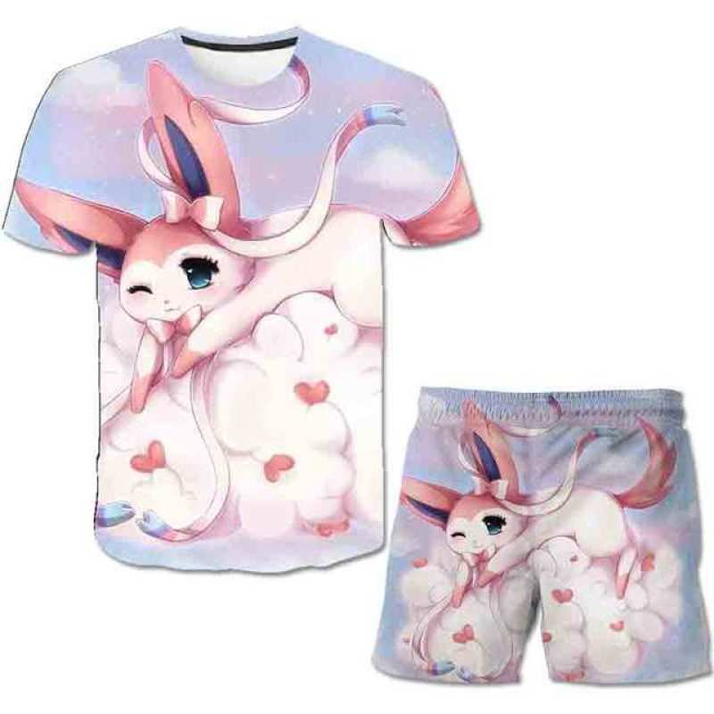 Summer Baby Kids Cat Sets Short Sleeves Printed T Shirts and Short Pants 2pcs Boys and Girls Lovely Clothing Outfits 1-14 Years
