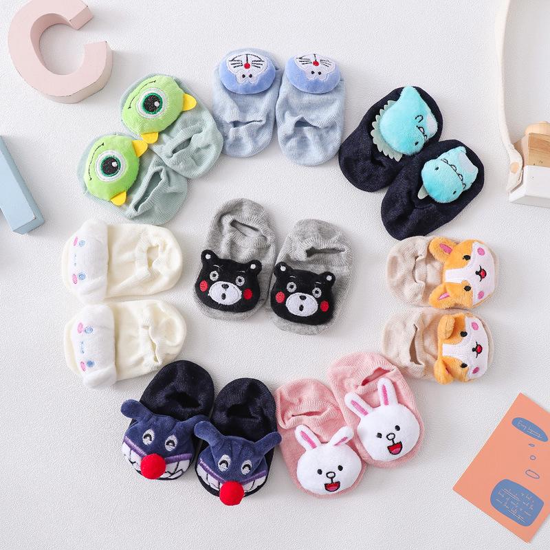 Spring & Autumn 2023 Baby Non-slip Invisible Socks: 3D Cartoon Doll Floor Socks