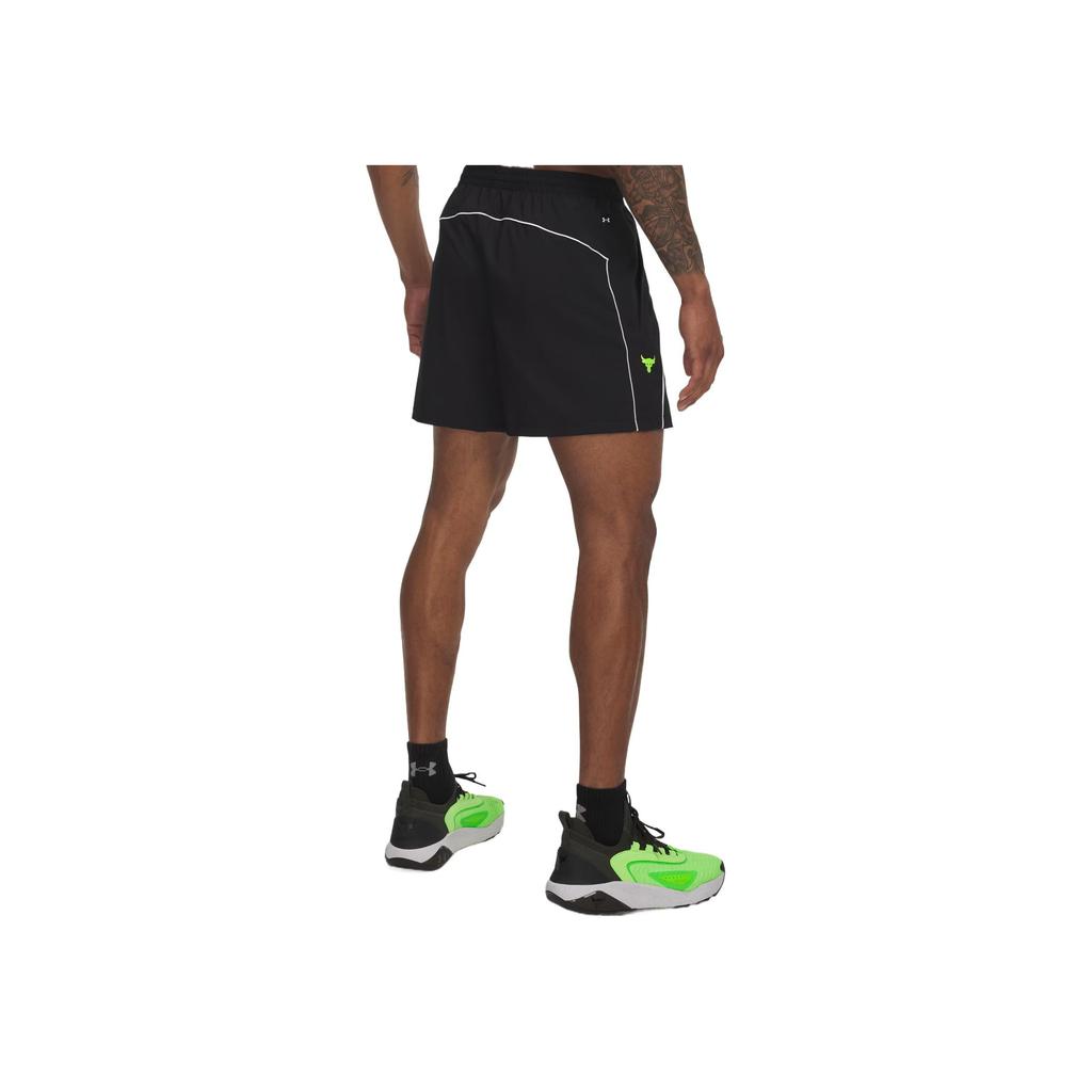 Under Armour Project Rock Loose Fit Drawstring Waist Three-Quarter Sports Shorts Men shorts Black 1389957-001