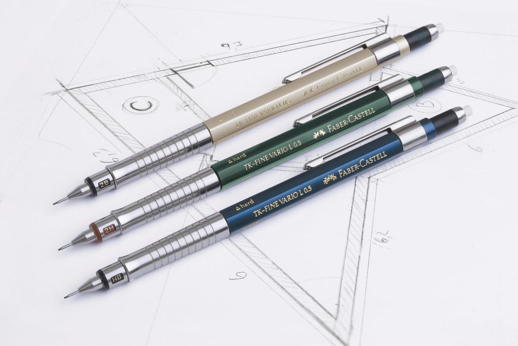 Vario L Mechanical Champagne Gold Faber-Castell TK-FINE Pencil, 0.5mm,