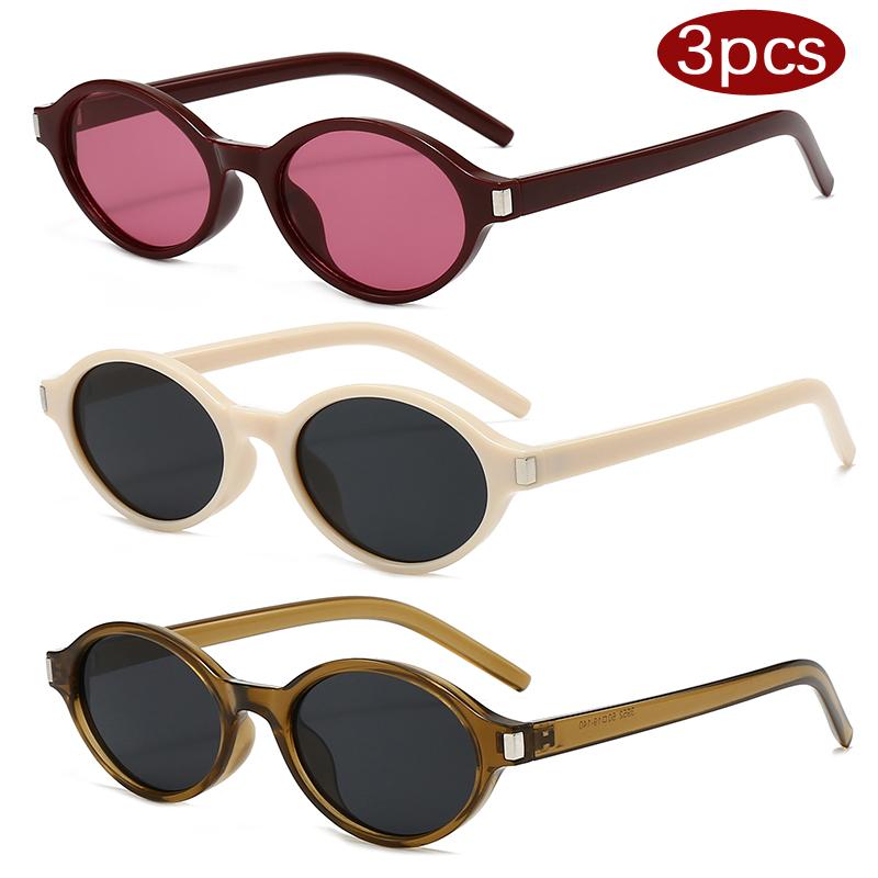 

Premium Comfortable Durable High Quality Trendy Retro Stylish Designer Style Riveted Oval Shaped For Both Female Sun Glasses
