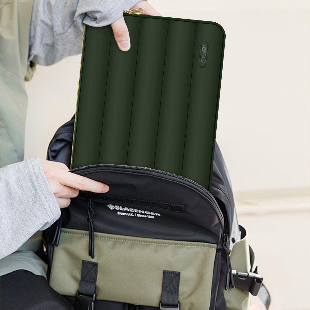 Torba Pokrowiec Puffy Na Laptop 15-16'' + Etui Na Akcesoria - Oliwkowy