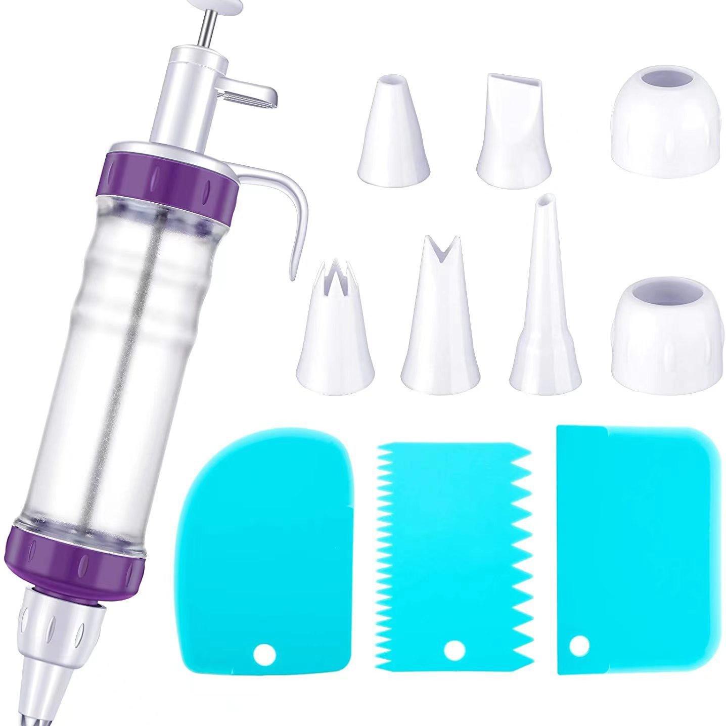 

15-Piece Pastry Bag Set with Cake Baking Tools, Cream Piping Tips, Scraper, and Cookie Gun