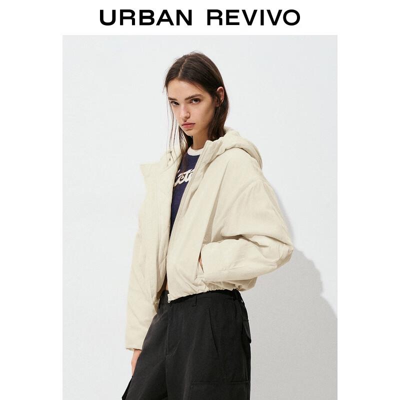 UR Women's Casual Pleated Hooded Short Jacket