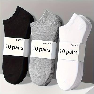 5/10 Pairs-Pack Comfort-Fit Ankle Socks For All, Breathable & Lightweight - Ideal For Sports & Daily Wear