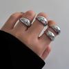 Metal Texture Open Ring Niche Ring Fashion Ring Set