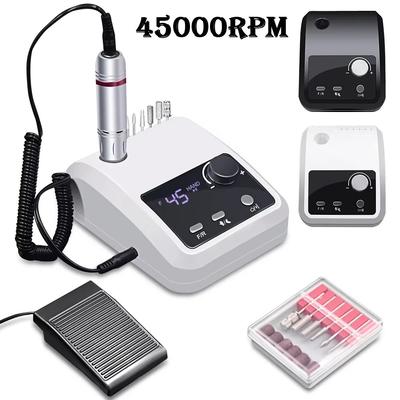 45000 RPM Elektrikli Tırnak Matkabı Makinesi Tırnaklar İçin Elektrikli Dosya HD Ekran Metal Manikür Kalemi Profesyonel Tırnak Torna Zımpara