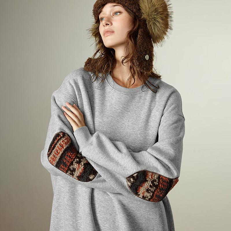 Chuyu Women's Winter Fleece Patchwork Sweatshirt