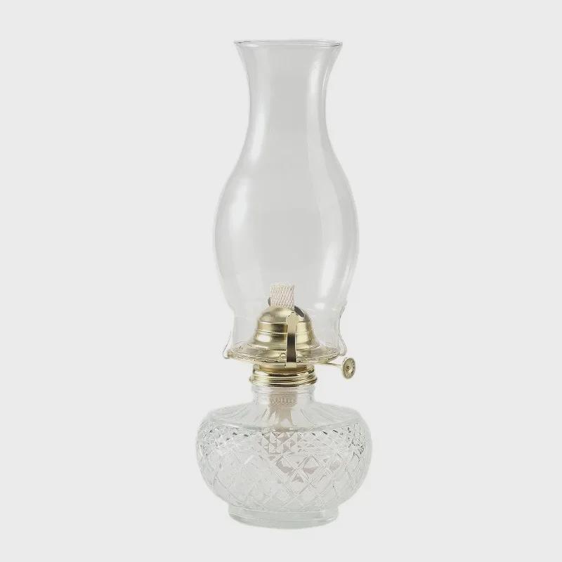 Retro Glass Oil Lamp - Vintage Kerosene Lantern for Nostalgic Decor