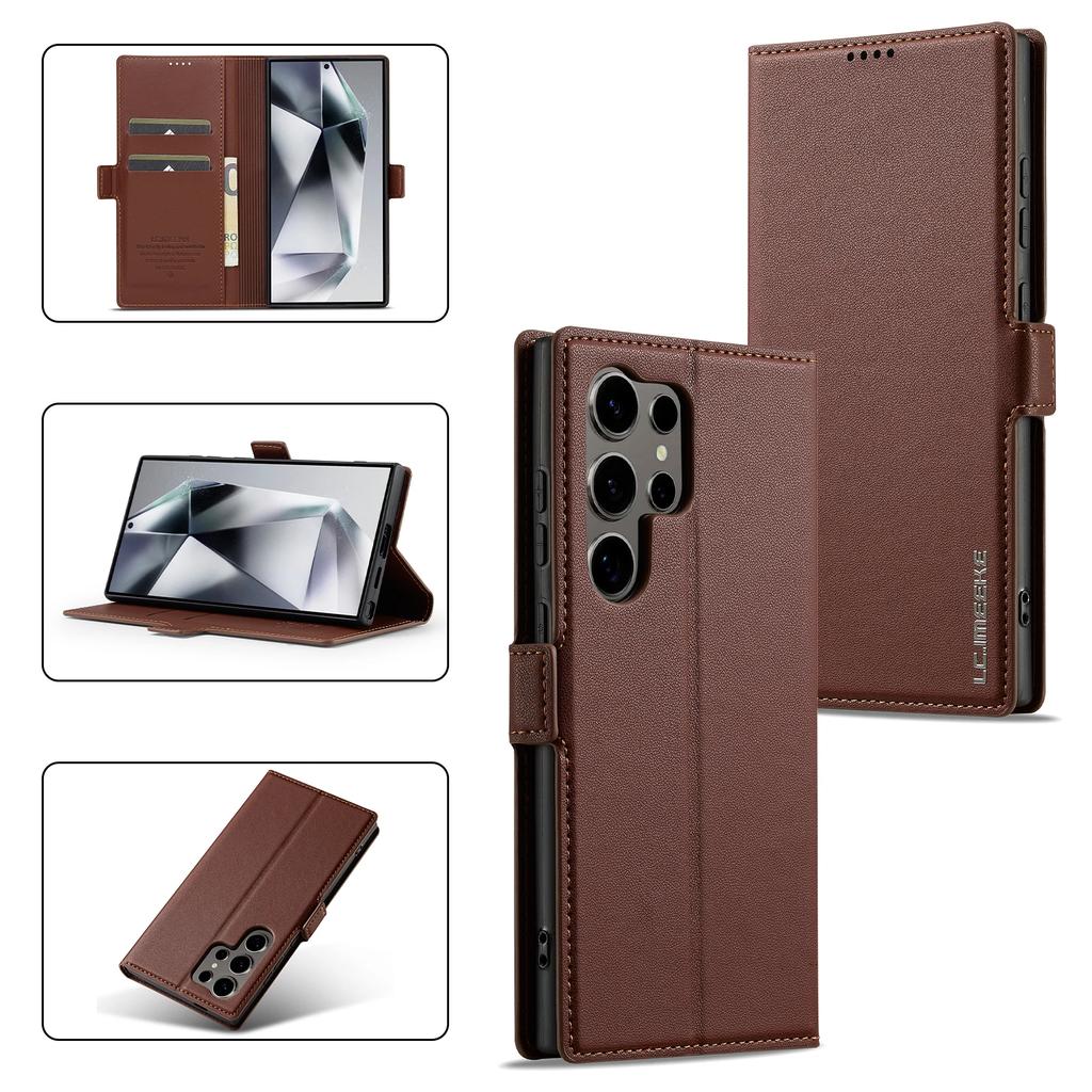 LuxuryLeather Business Phone Case for Samsung Galaxy S26 Ultra S25Ultra S24ultra Flip Cover Card Cases Carcasa