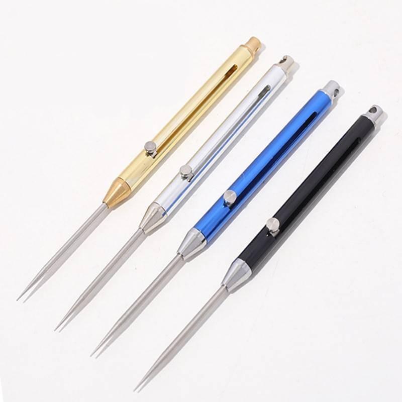 Titanium Alloy Toothpick Portable Toothpick Spring Retractable Keychain Pendant