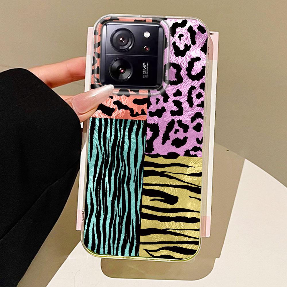 Splicing Purple Leopard Print Girls Phone Case for Xiaomi 13T 14T 11 Lite NE Poco X5 M6 Pro X6 X7 X3 Pro NFC C65 C61 M5S Cover
