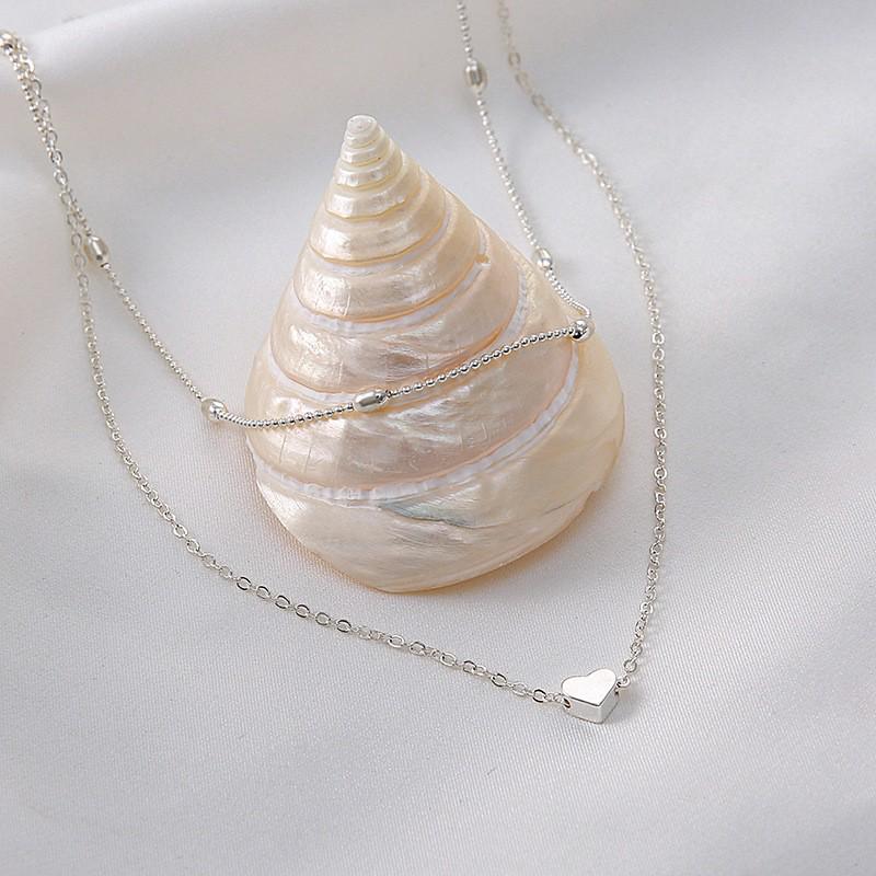 Trendy Multi-Layer Peach Heart Clavicle Necklace for Women