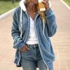 Sherpa Jacket for Women Winter Fuzzy Zip Up Fleece Sweatshirt Casual Warm Drawstring Hooded Coat with Pockets