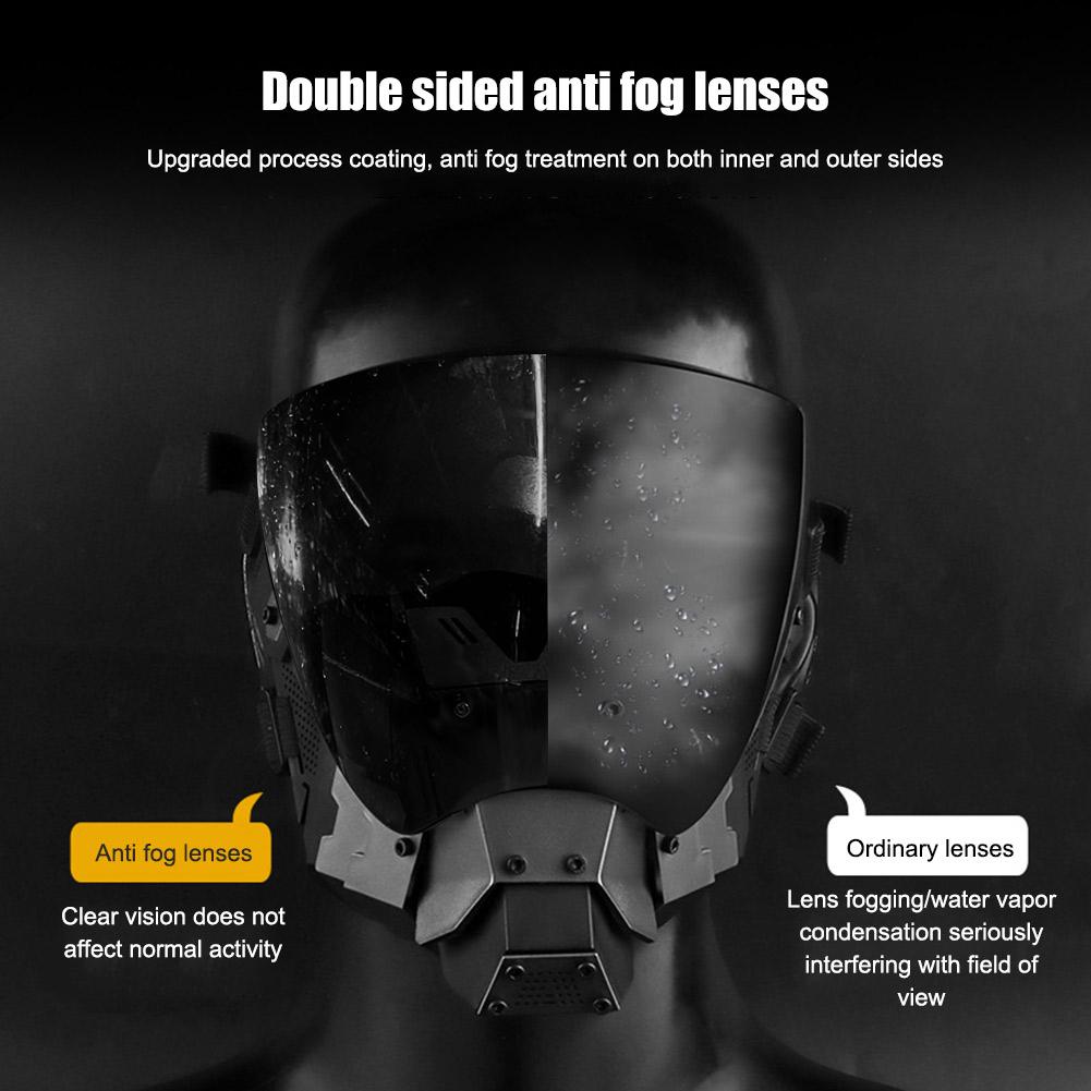 Máscara Deportiva Airsoft Paintball CS Wargame Transpirable Máscara de Comandante Lente Antivaho Doble Cara Extraíble Equipo de Protección