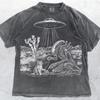 Alien Xenomorph and Cat T-Shirt - UFO Cowboy Cat Sweater: Retro Western Rodeo Tee Comfort Color
