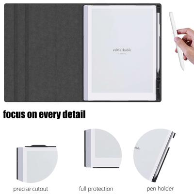Custodia per Remarkable 2 con Supporto Girevole Cover E-Reader in PC+Pelle PU con Portapenne