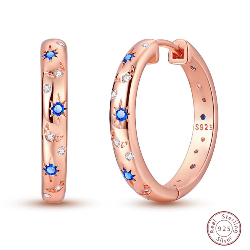 925 Ayar Burgu Halka Küpeler Minimalist Altın Yuvarlak Moda Zirkon Tokalı Düğün Takısı Kadınlar İçin Hediye