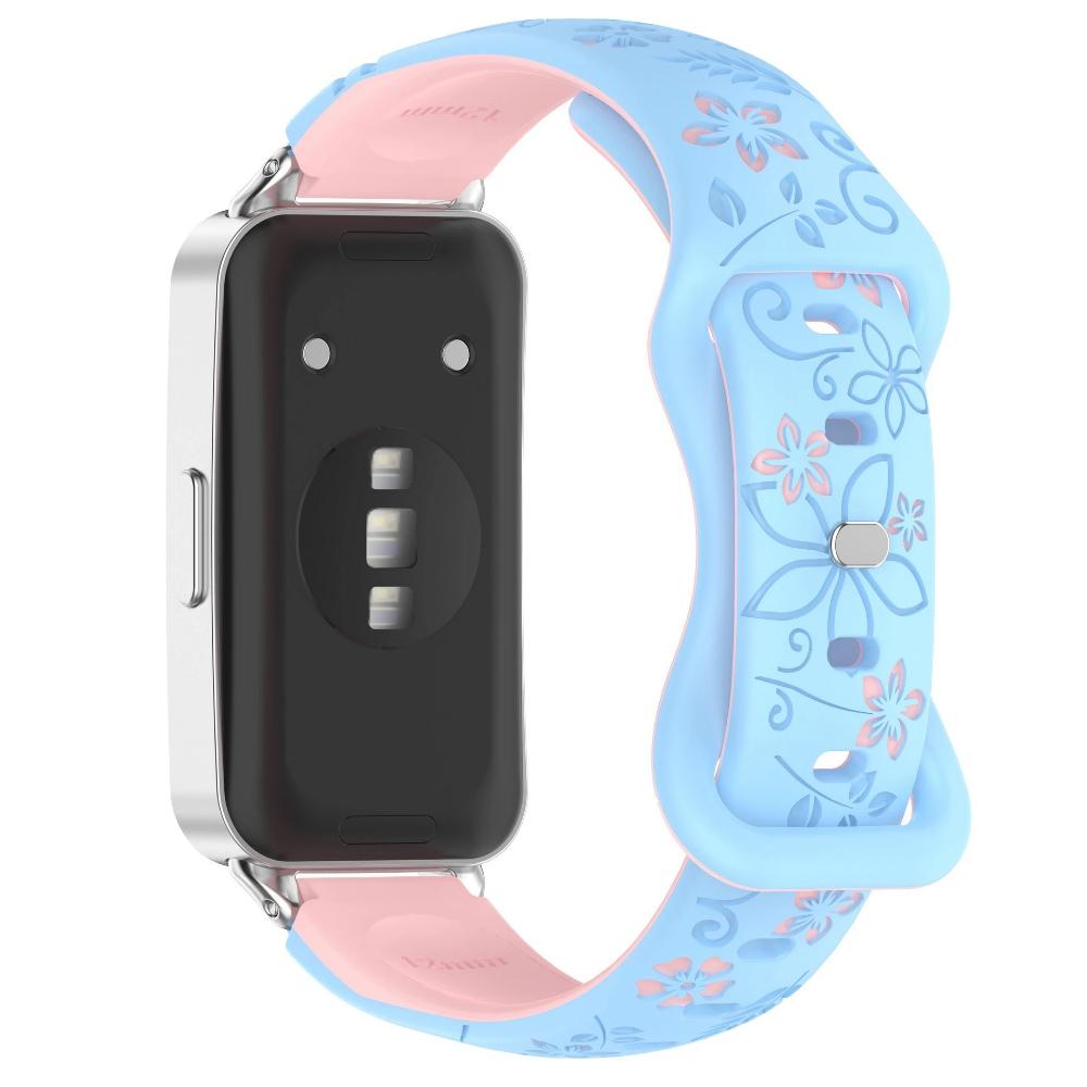 

Women Silicone Flower 3D Engraved Strap for Huawei Band 10 9 8 Breathable Comfortable Bracelet Wristband for Huawei Fit4 fit3 Fit2 Correa Accessories Huawei Fit