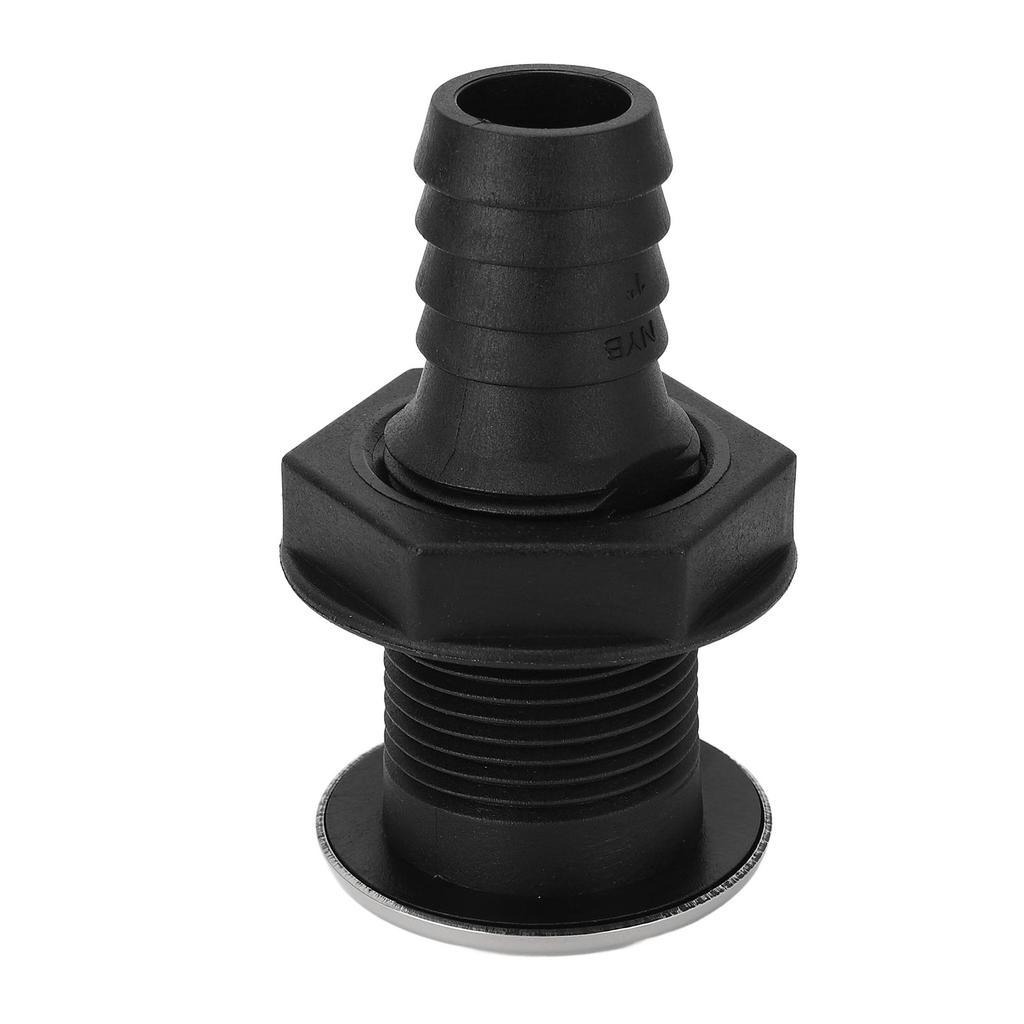 25mm Thru Hull Fitting Nylon Impact Resistance Leakproof Long Lasting Use Thru Hull Connection for Boats Straight