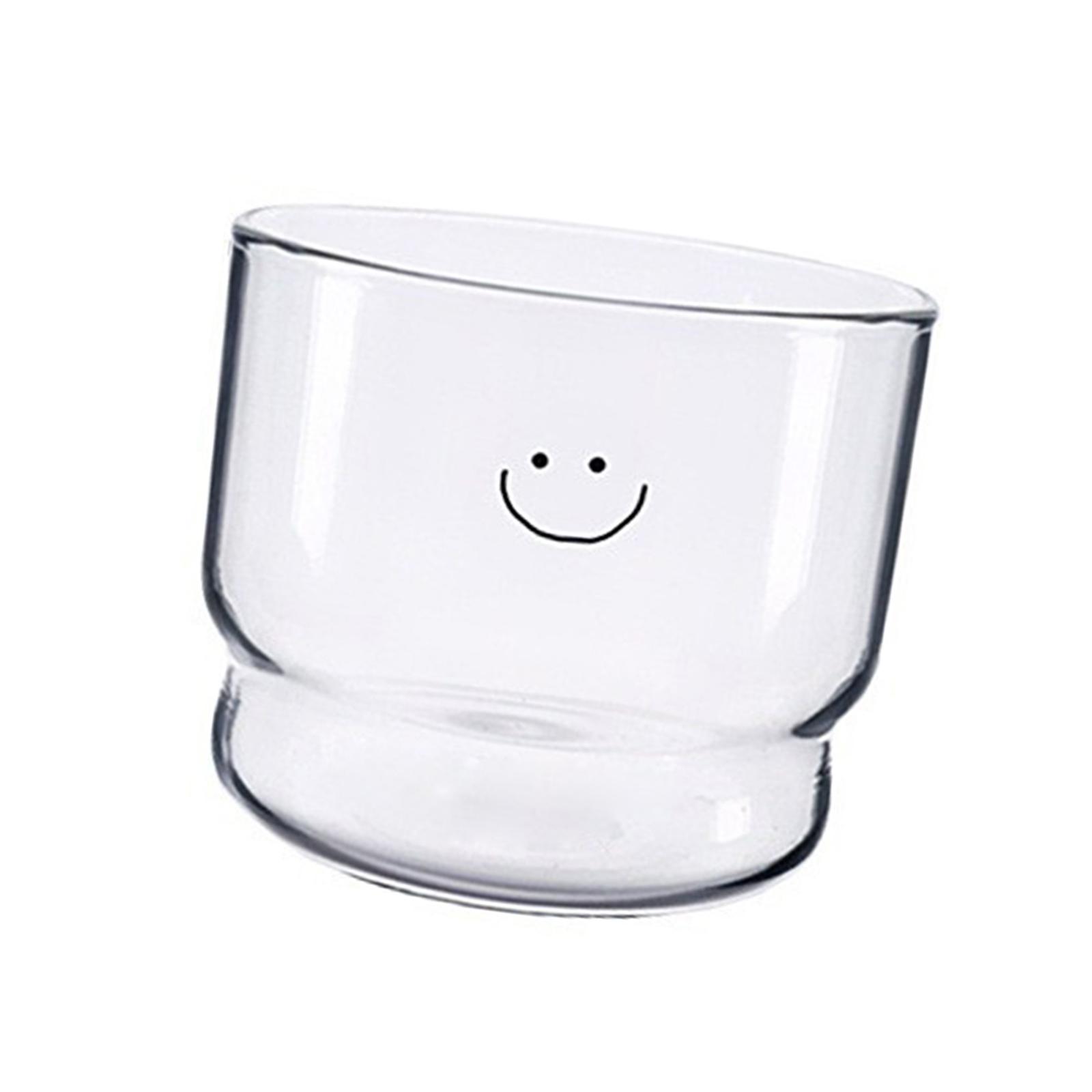

Прочная чашка из боросиликатного стекла. Кружки из прочного стекла для разогрева напитков в микроволновой печи с забавным рисунком в виде смайлика. A