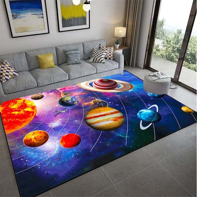 Koberec Space Planet Koberec Starry Sky Koberec v obývacím pokoji Koberec Illusion Koberec Domácí dekorace Ložnice Koberec Dětský koberec Furry Area Koberec