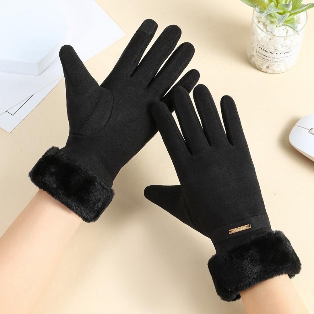 

Touch Screen Winter Warm Gloves for Women Warm Tools Outdoor Cycling Gloves Cold-proof Gloves чорний