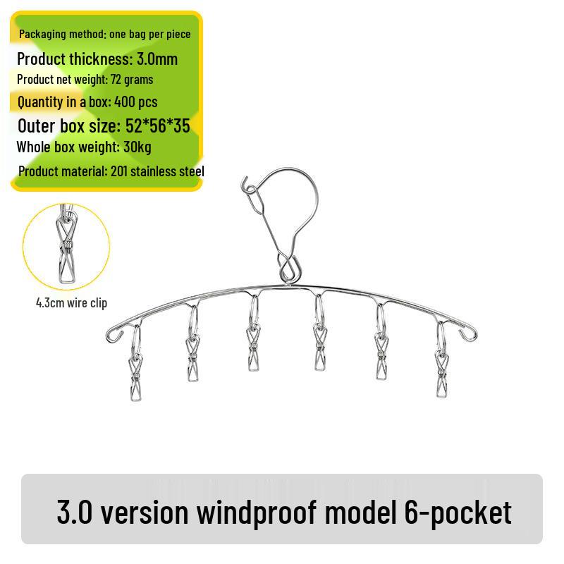 Kaiwang Double Layer Stainless Steel Sock and Clothes Drying Rack with 20 Clips