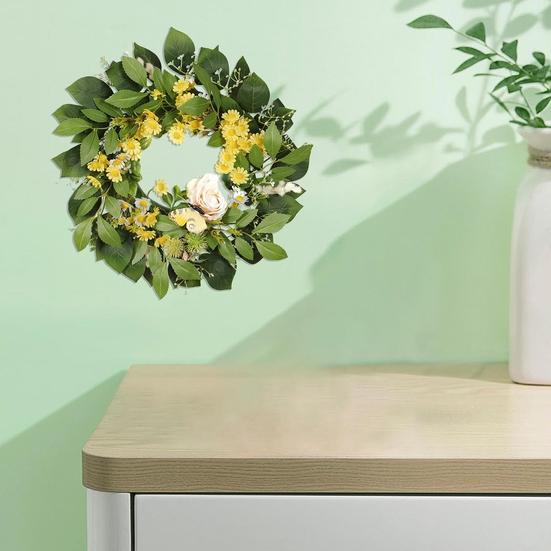 

Современный настенный венок без полива Реалистичный легкий декоративный красивый венок из искусственной хризантемы Хозяйственные принадлежности