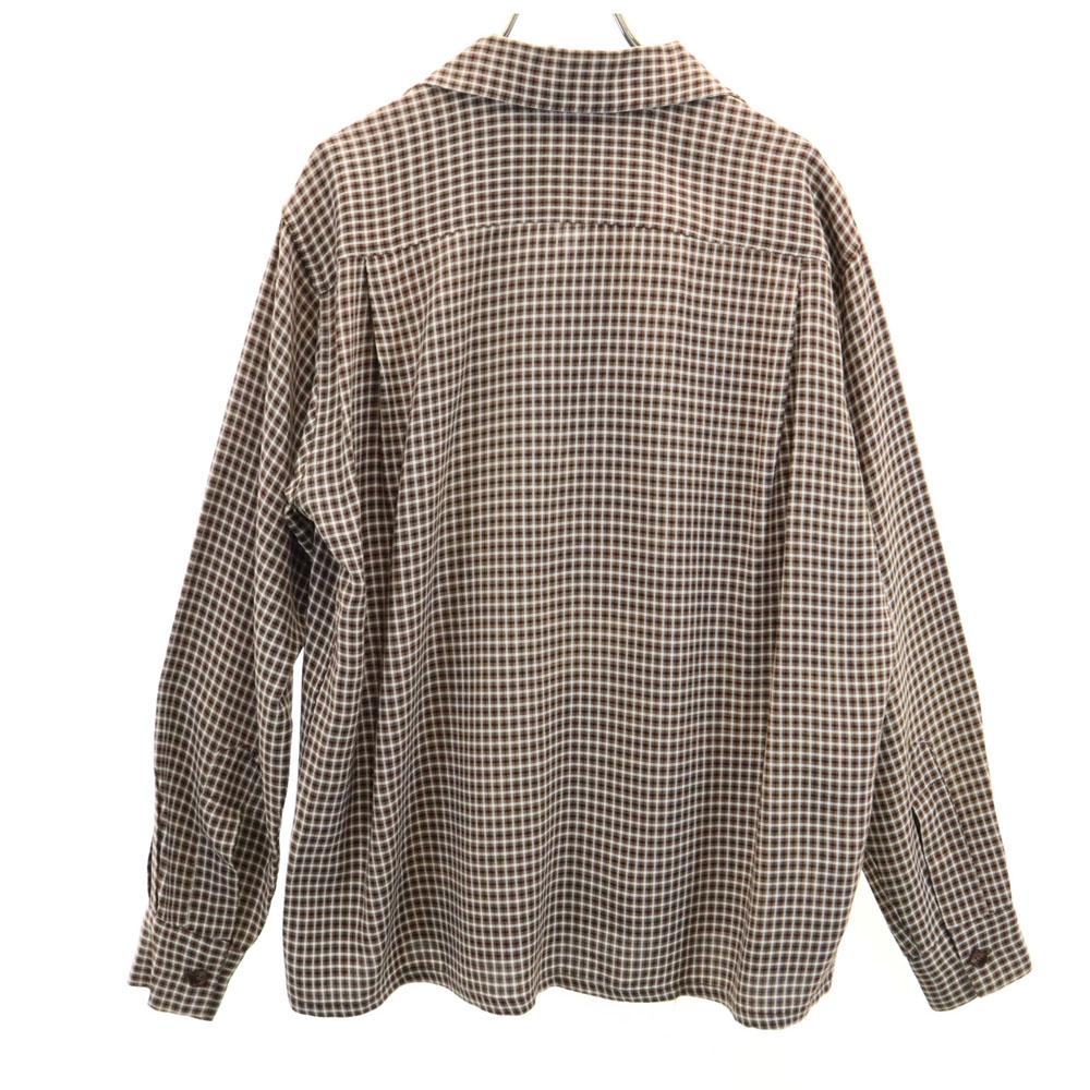 Berkshire 50s 60s Open collar Vintage box silhouette Check Pattern Long sleeve Open collar shirt Men's Used