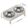 Stainless Steel Anti-Slip Cervical Protect Dual Bowl Pet Food Feeder for Cats and Dogs with Elevated Design