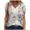 Women's Casual Top Loose Printing Short Sleeve V-Neck T-Shirts Women’s