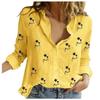 Shirt,Women's Cotton and Linen Shirt, Vintage, Butterfly Print, Lapel Top, Long Sleeves - Connect Star Yl