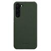 MELKCO For Samsung Galaxy S22 5G Genuine Cow Leather Coated PC Phone Shell Incomplete Cover
