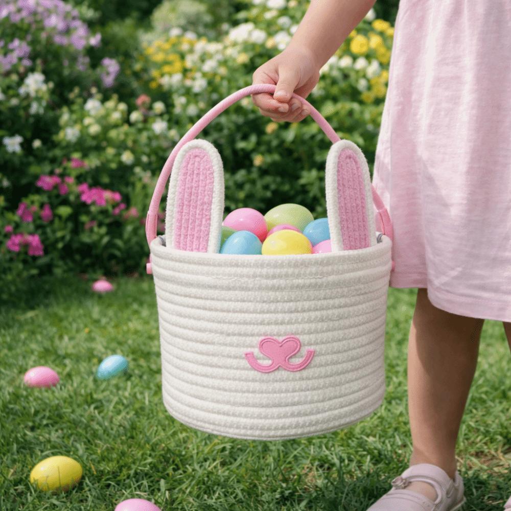 Handwoven Easter Egg Basket Cartoon Candy Gift Bag Adorable Easter Bunny Basket  Baby Shower Gifts