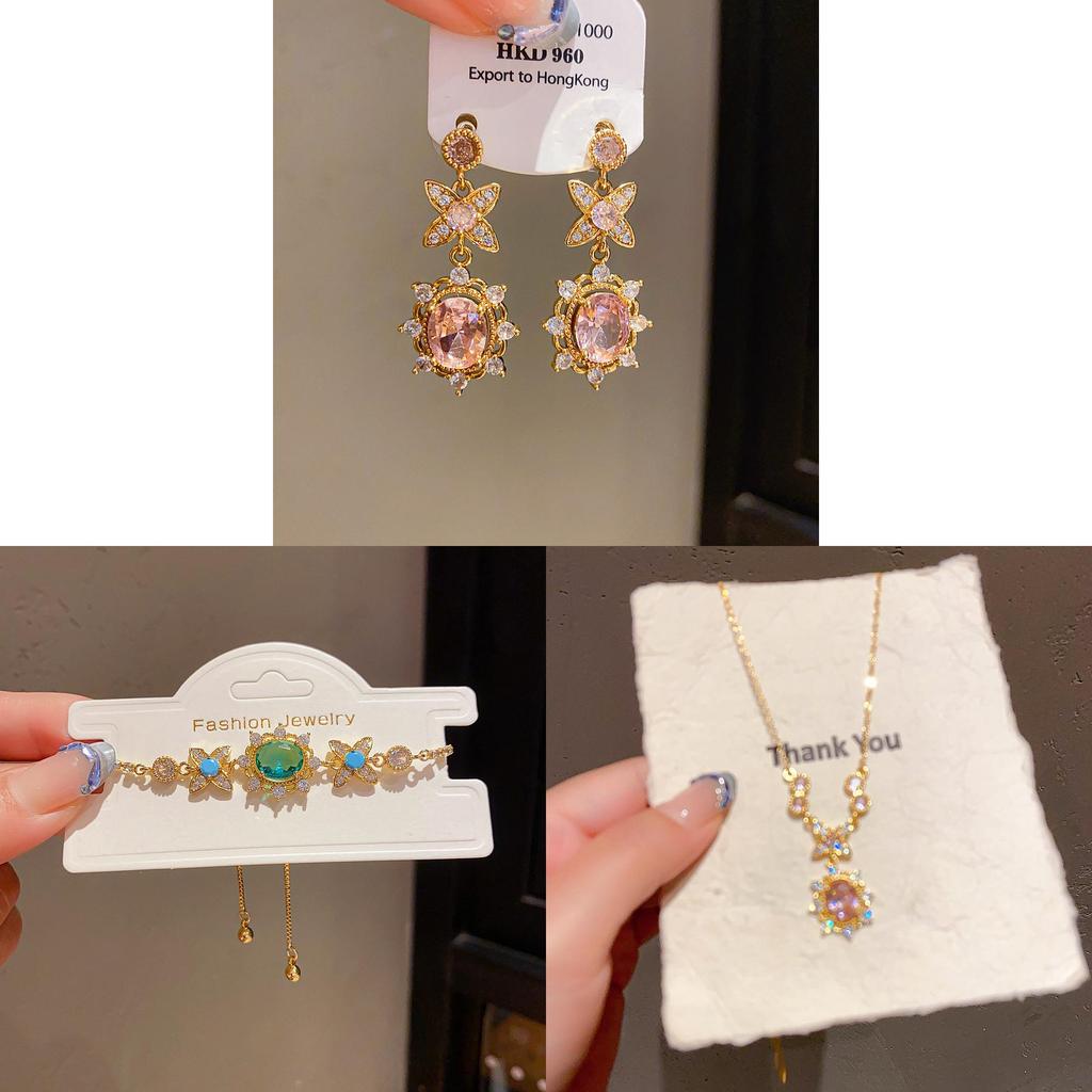 Florale Vergoldete Zirkonia Halskette Mit Elegantem Design Für Damen Freizeitkleidung