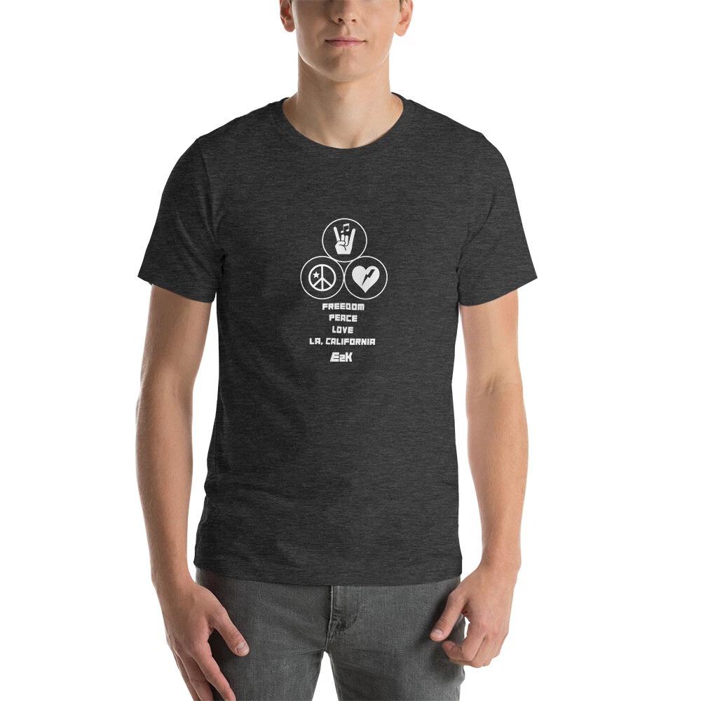 E2K Freedom peace love symbols Unisex T-Shirt liberty justice blm rock and roll 3XL