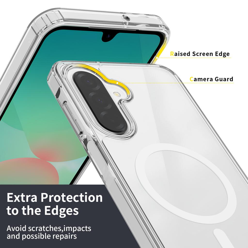 For The New Samsung A17 Magnetic Phone Case Transparent S25Edge Acrylic Anti Drop IMagsafe Protective Case