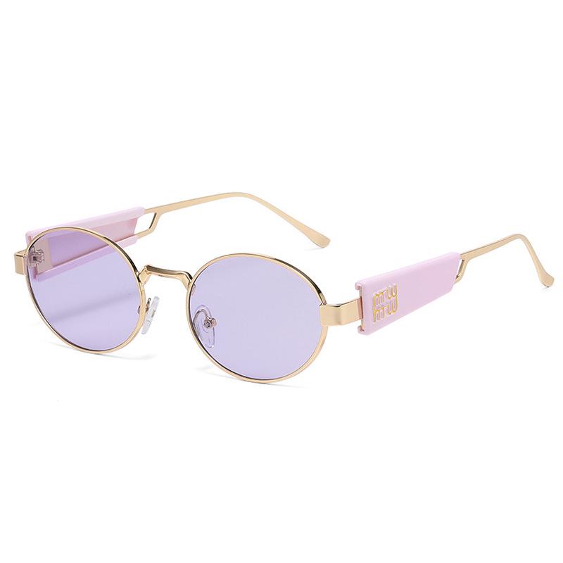 

Женские ретро металлические овальные солнцезащитные очки - Защита UV400, Модный стиль интернет-знаменитости